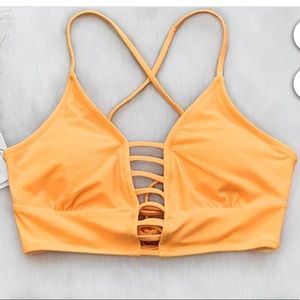 Cupshe High Wasted Bikini, Yellow and Leaves Print